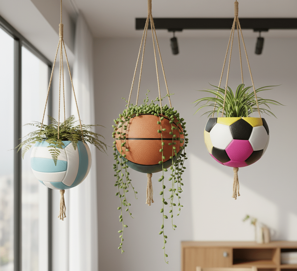 Tem uma bola furada em casa? Veja como transformá-la em um vaso suspenso