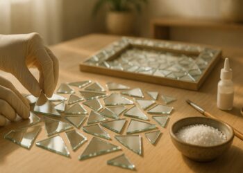 Transforme um espelho quebrado em decoração sustentável e única