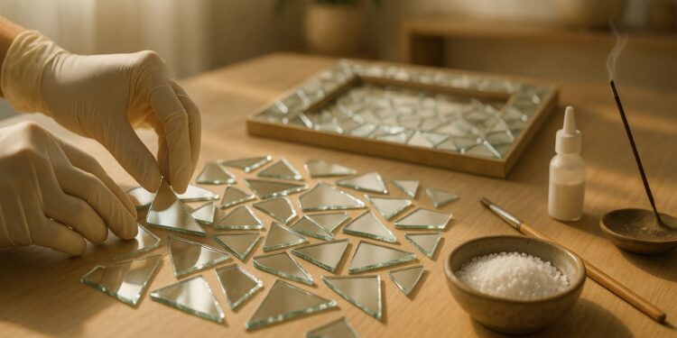 Transforme um espelho quebrado em decoração sustentável e única