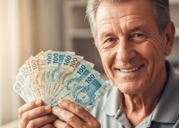 Homem com dinheiro em mãos