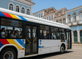 Ônibus elétrico em Salvador, Bahia - Imagem Gerada