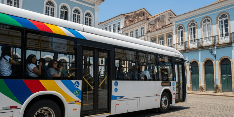 Ônibus elétrico em Salvador, Bahia - Imagem Gerada