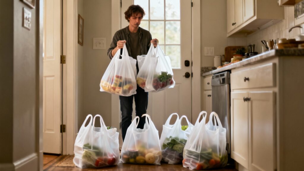 O truque com sacolas de mercado na faxina que está viralizando na internet