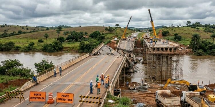 Ponte da MG-460 é interditada e desvio de 13 km muda rotina entre duas cidades