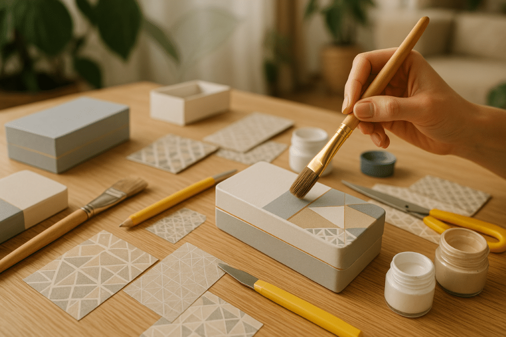 Transforme caixas de celular em itens decorativos práticos com materiais simples