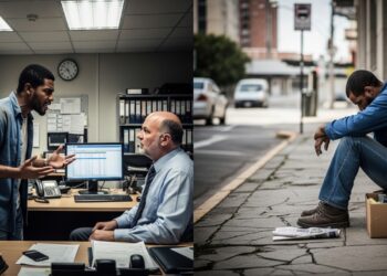 Trabalhador discutindo com seu gerente e é demitido