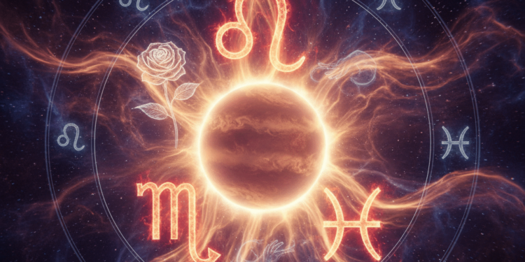 Planeta Vênus com signos ao seu redor