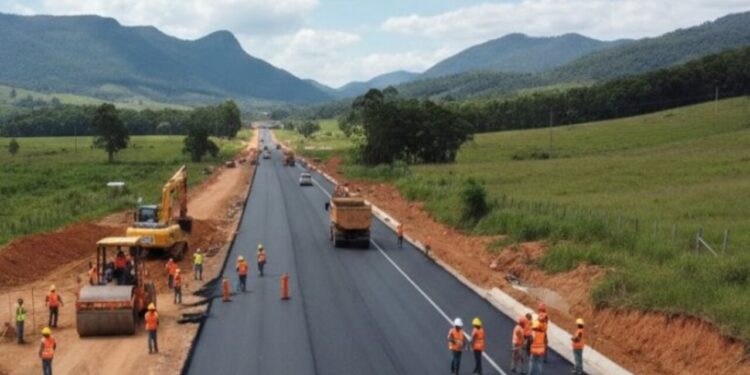Obras na MG-290 avançam no Sul de Minas com investimento de mais de R$ 15 milhões e geração de 1,3 mil empregos