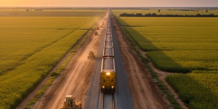 Com investimento de R$ 5 bilhões, ferrovia no Mato Grosso avança 1 km por dia e promete aumentar a exportação de grãos em 2026
