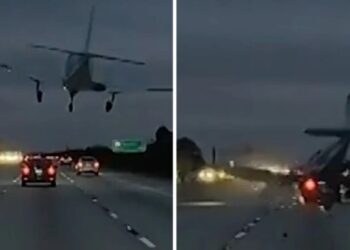 Avião faz pouso de emergência em rodovia e surpreende ao aterrissar sobre carro