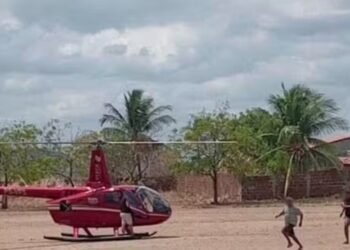 Pouso forçado termina em assalto a passageiros de helicóptero no Ceará