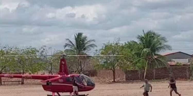 Pouso forçado termina em assalto a passageiros de helicóptero no Ceará