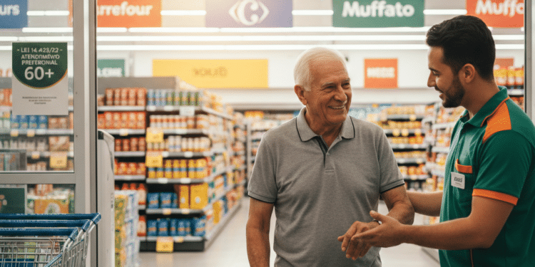 Lei obriga grande mercados como Assaí, Carrefour e Muffato a seguir norma que beneficia idosos com 60 anos ou mais