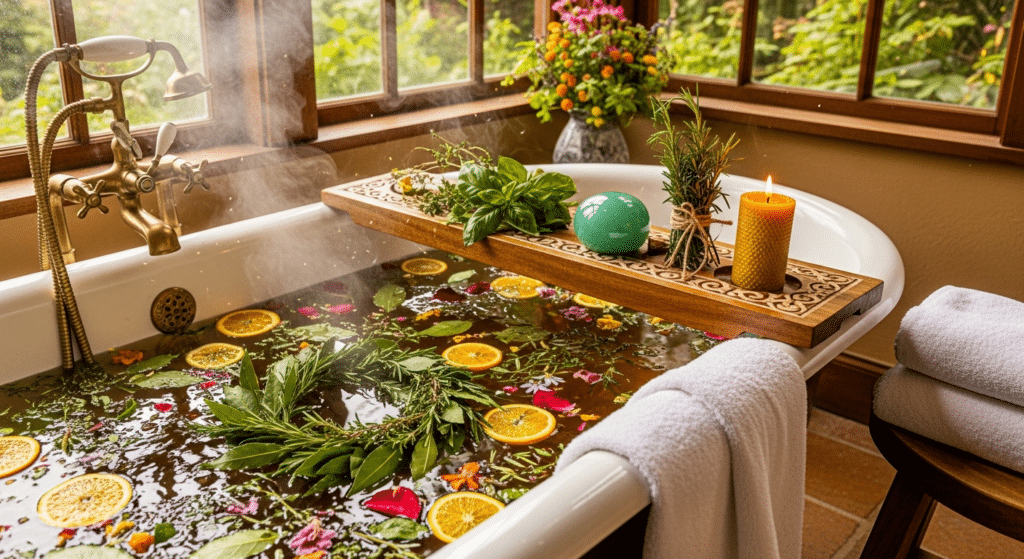 Banhos naturais que ajustam a energia e preparam o corpo