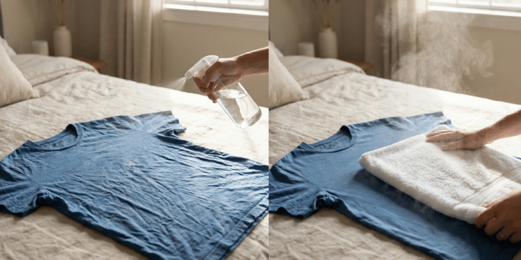 o truque para desamassar roupas em minutos sem usar ferro