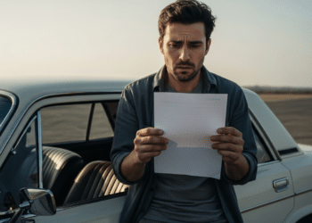 Homem vendo o novo valor do seu carro