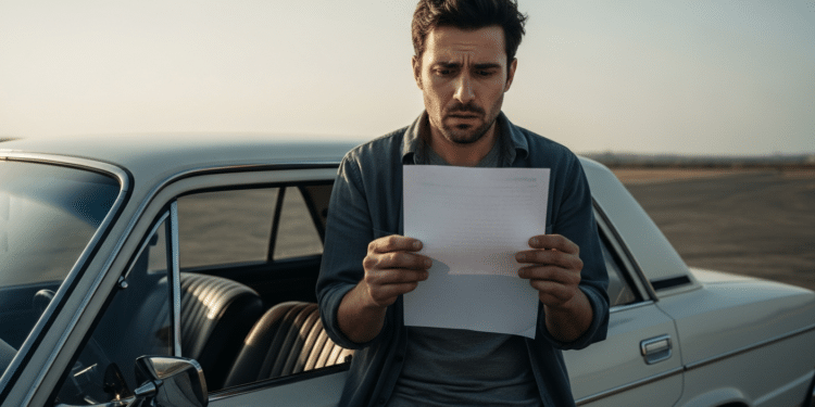 Homem vendo o novo valor do seu carro