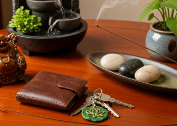 Posição ideal da carteira e das chaves para fluxo de prosperidade no lar