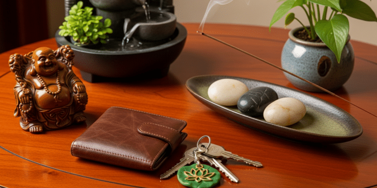 Posição ideal da carteira e das chaves para fluxo de prosperidade no lar