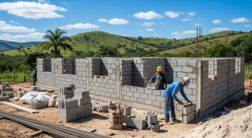 Valores atualizados para montar uma casa de três quartos com garagem em 2025