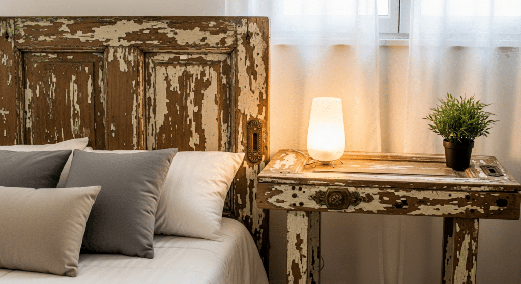 Portas usadas podem virar cabeceiras, mesas e painéis com truques simples