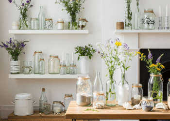 Garrafas e potinhos do dia a dia estão tomando o lugar de itens caros de decoração