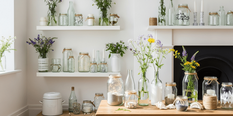 Garrafas e potinhos do dia a dia estão tomando o lugar de itens caros de decoração