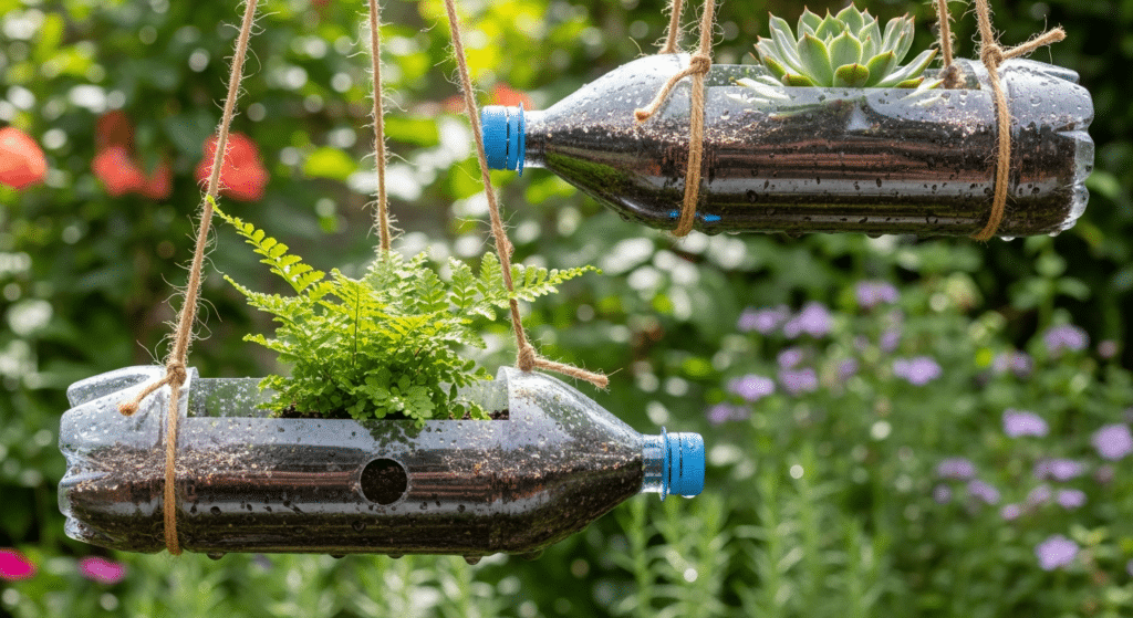 ideias com garrafa PET que ajudam a manter o jardim hidratado o dia todo