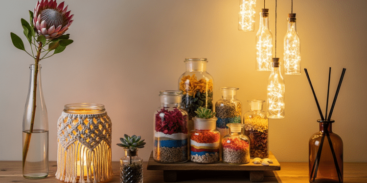 Truques simples que fazem garrafas e potes virarem decoração elegante