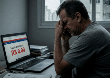 Homem percebendo que caiu em um golpe