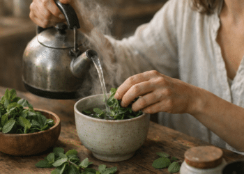 Chá natural feito com planta de vaso ajuda na digestão e reduz o inchaço