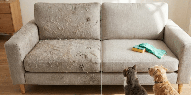 Veja como tirar pelos de cachorro e gato do sofá sem ligar o aspirador