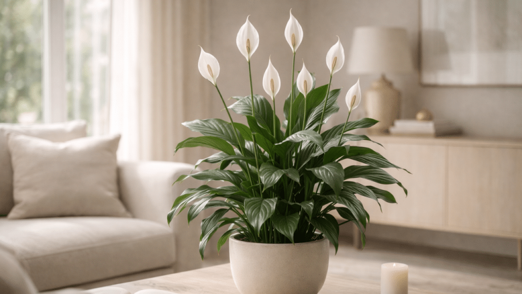 Esses cuidados fazem o lírio-da-paz crescer saudável e florescer dentro de casa