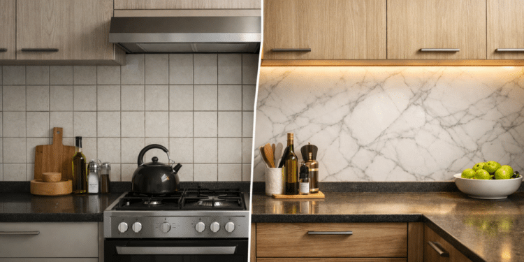 Novo revestimento autocolante muda a cozinha em minutos sem sujeira nem obra