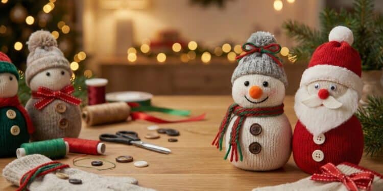 Com luvas velhas e criatividade é possível criar enfeites natalinos únicos e cheios de memória