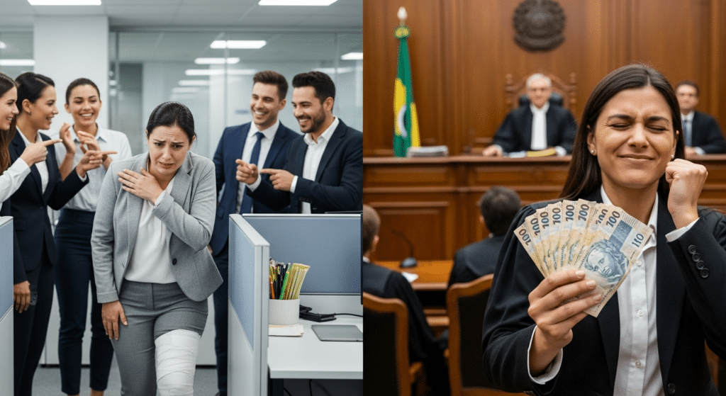 Funcionários imitavam o andar mancando da colega de trabalho