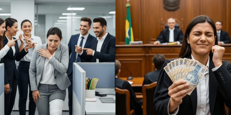 Funcionários imitavam o andar mancando da colega de trabalho