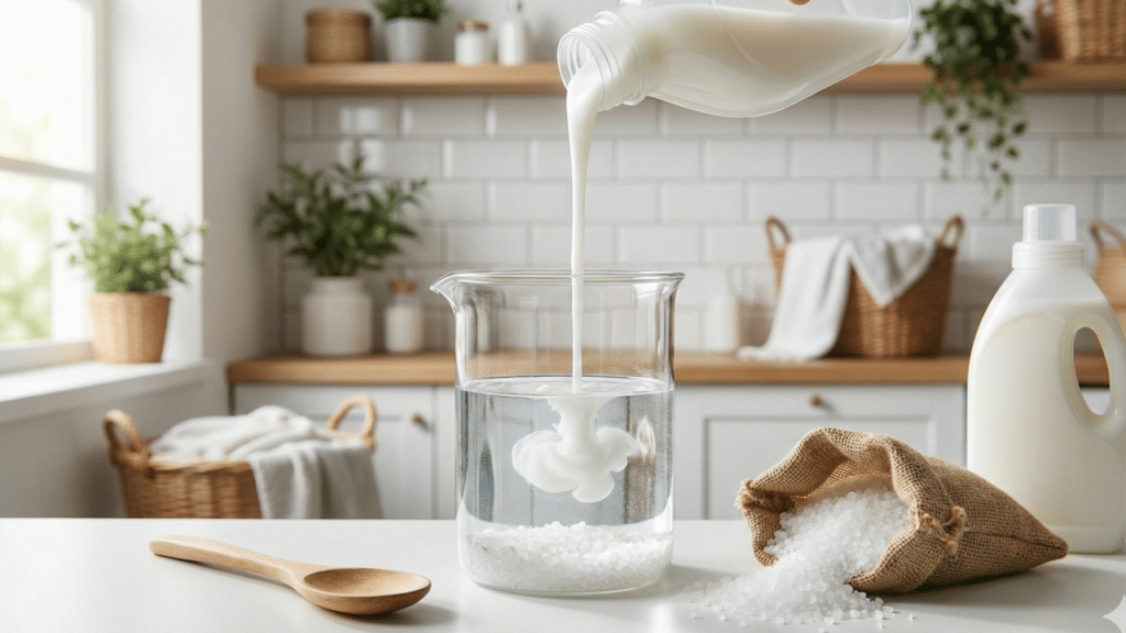 Mistura simples com sal grosso e amaciante mantém a casa cheirosa por horas
