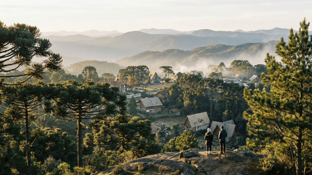 A “Suíça brasileira” é uma vila em Minas que conquista cada vez mais visitantes que amam frio e montanhas