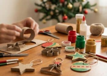 Transforme rolos de papelão em enfeites de Natal criativos, baratos e cheios de afeto
