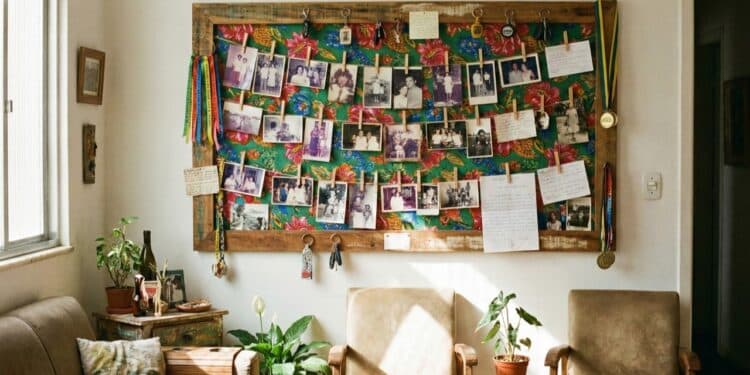 Transforme sua parede sem graça em um cantinho afetivo com fotos e objetos da família