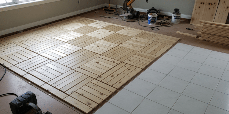 Pallets reaproveitados estão tomando o lugar do porcelanato em obras econômicas