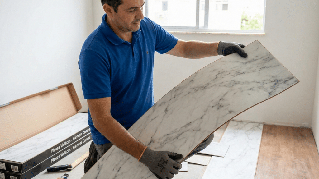 placas que imitam mármore viram tendência em reformas sem bagunça