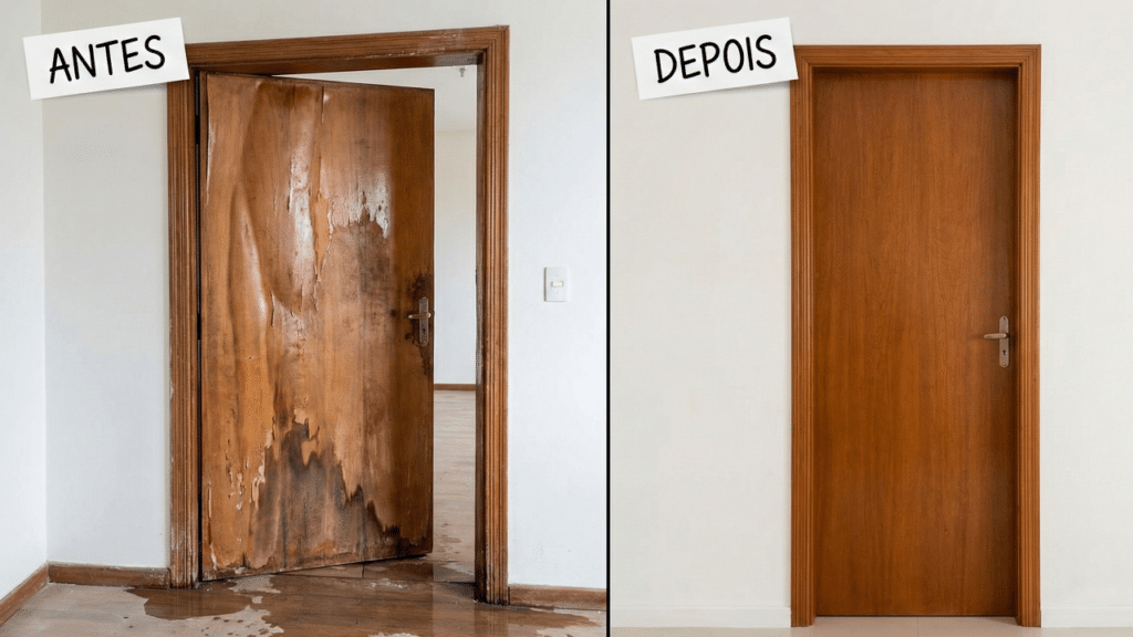 Portas de madeira inchadas nunca mais com um cuidado fácil que aumenta a durabilidade