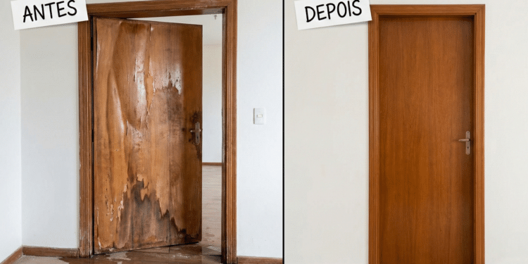 Portas de madeira inchadas nunca mais com um cuidado fácil que aumenta a durabilidade