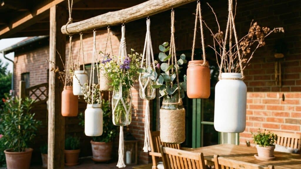 Transforme potes de vidro em vasos decorativos lindos com materiais simples que você já tem em casa