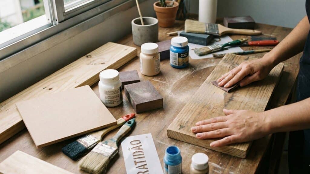 Esses quadros de madeira com frases são baratos de fazer e transformam qualquer cantinho