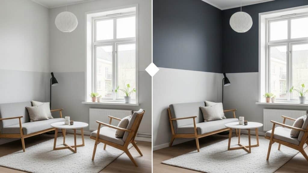 Truque das cores divididas que deixa qualquer ambiente com cara de maior