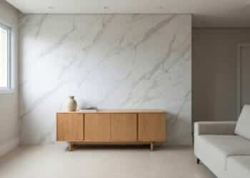 Adeus à placa de gesso: tendência para 2026 são placas decorativas mais baratas que imitam o mármore nas paredes