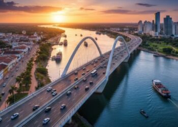 Representação da ponte rodoviária entre Penedo, em Alagoas, e Neópolis, em Sergipe